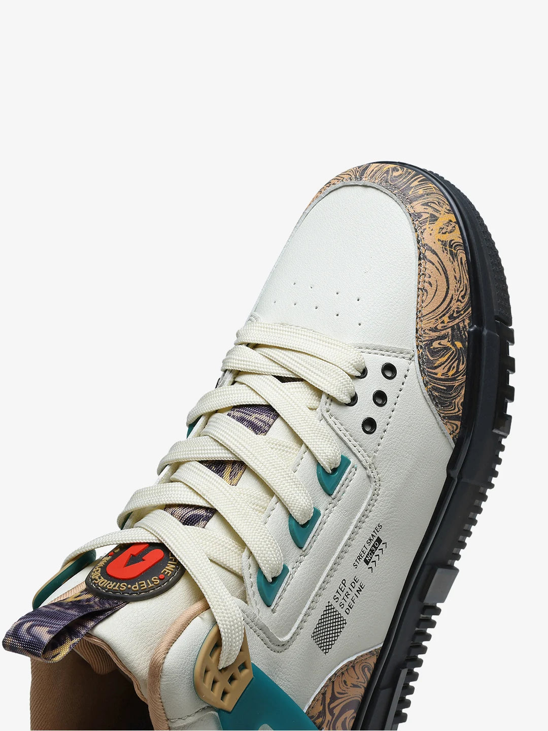 Street Skate 3.0 Beige Mid Top Premium Flat Sole Sneakers